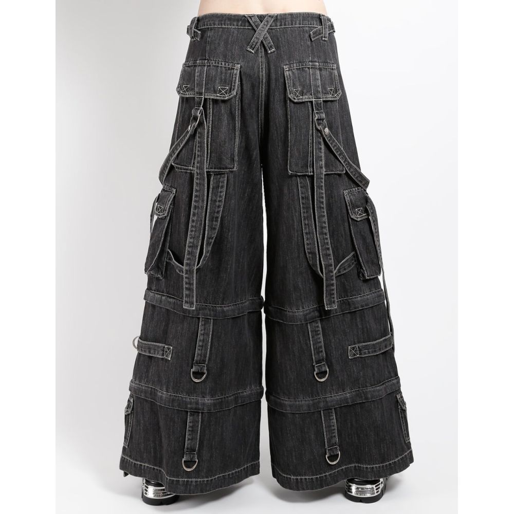 Tripp NYC - Denim Strap Wijde broek - Zwart